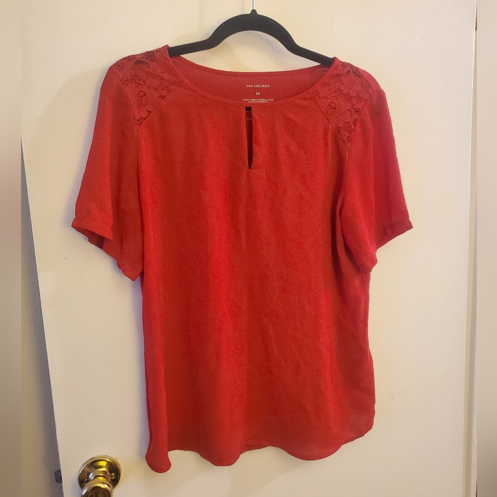 Red work blouse